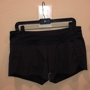Black Lululemon Athletica Run Times Shorts 4 inch